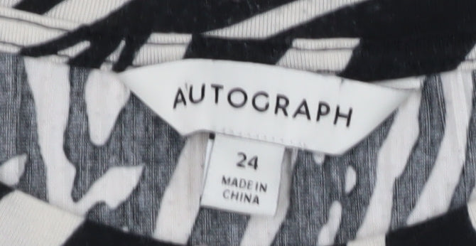 Marks and Spencer Women’s Black Zebra Print Blouse - Size 24