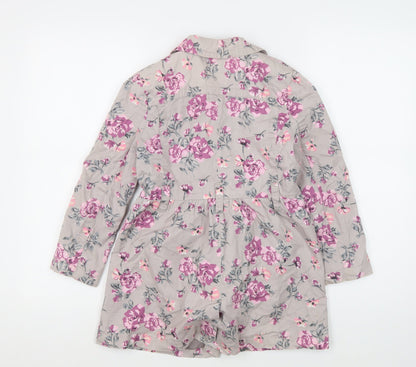 Back view of bluezoo girls’ multicoloured floral cotton coat 4 years