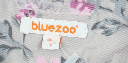 Brand and care label for bluezoo girls’ multicoloured floral cotton coat 4 years