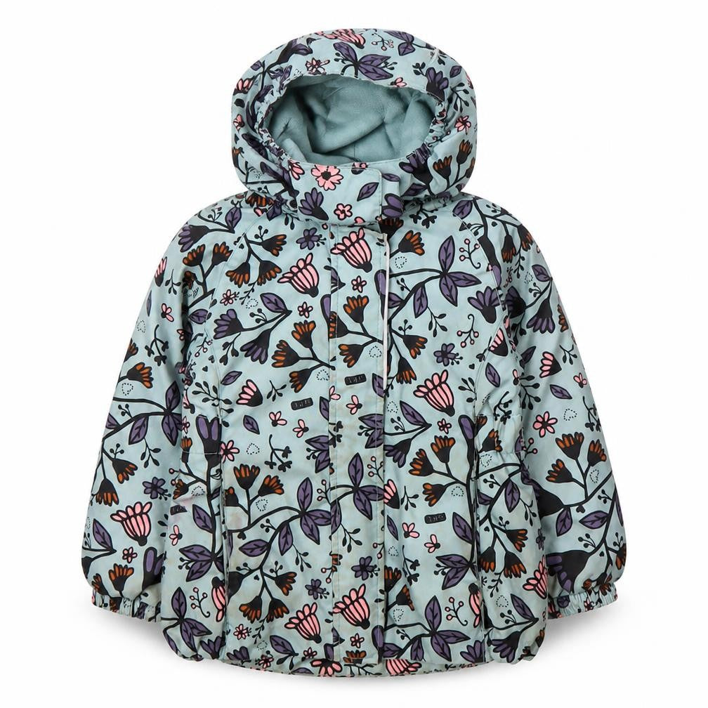 Lassie Girls Blue Floral Rain Coat Jacket, Size 104