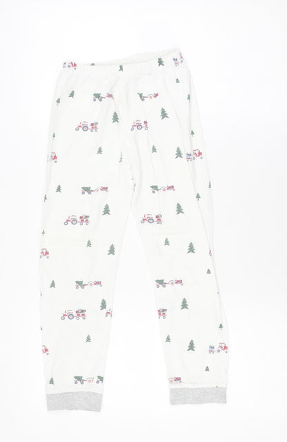 The White Company Boys White Lounge Pants 7-8 Years Christmas