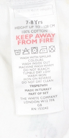 The White Company Boys White Lounge Pants 7-8 Years Christmas