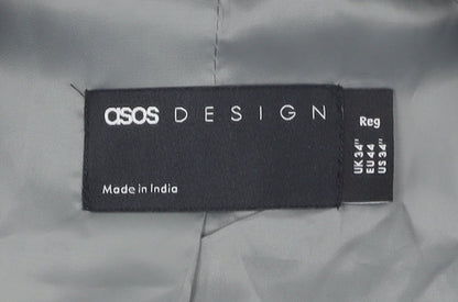 Brand and care label for ASOS Design Men's Grey 34 Blazer, Regular Fit