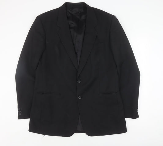 Varteks Men's Black Classic Blazer, Size 44L, Two-Button