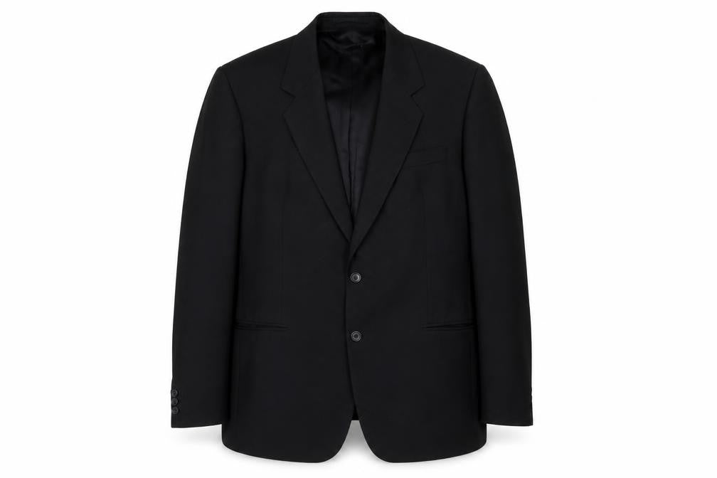 Varteks Men's Black Classic Blazer, Size 44L, Two-Button