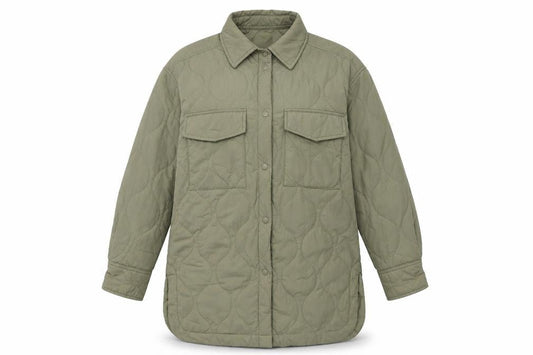 H&M Women's Green Quilted Jacket Size 12
