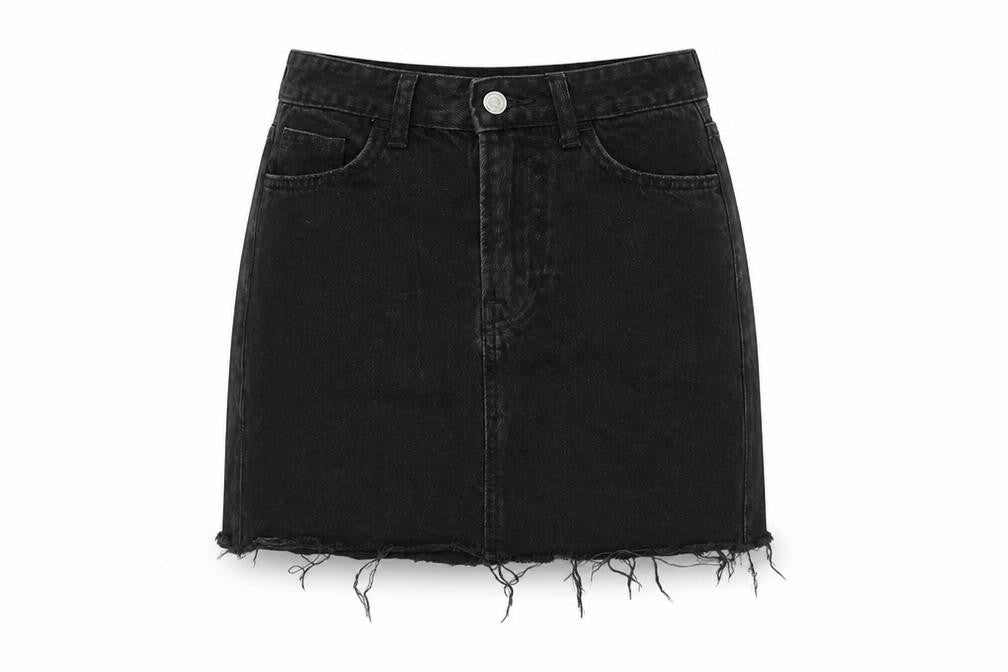 H&M Womens Black Denim Mini Skirt Size 6