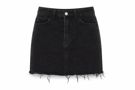 H&M Womens Black Denim Mini Skirt Size 6