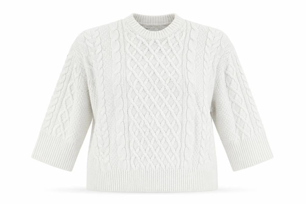 ASOS DESIGN Women's White Cable-Knit Pullover Jumper
