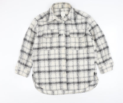 H&M Women's Multicoloured Check Basic Jacket, Size S