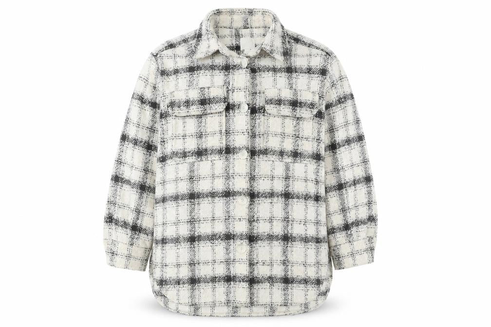 H&M Women's Multicoloured Check Basic Jacket, Size S