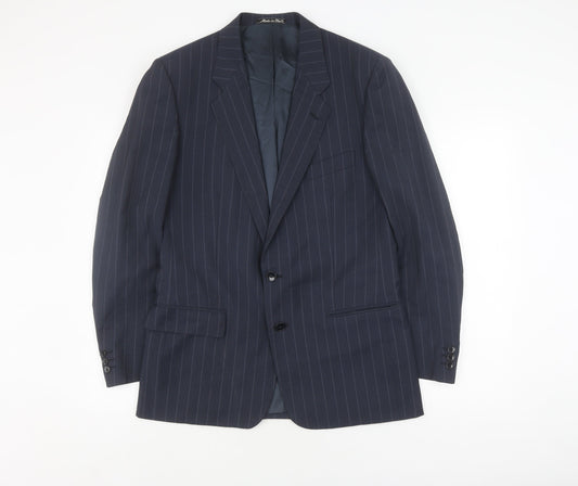 Sidi Men's Blue Striped Suit Jacket 48R