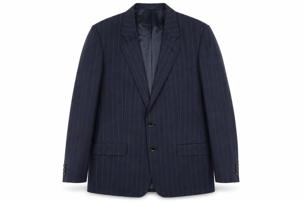 Sidi Men's Blue Striped Suit Jacket 48R