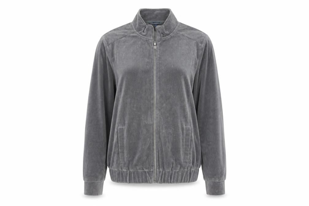 Cotton Traders Women's Grey Velour Jacket Size 14