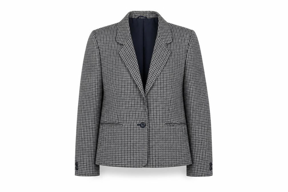 St Michael Women's Black Check Suit Jacket - Size 12