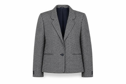 St Michael Women's Black Check Suit Jacket - Size 12
