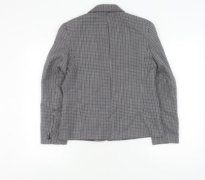 St Michael Women's Black Check Suit Jacket - Size 12