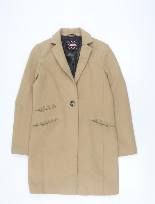 Next Women's Beige Wool Blazer, Size 10, Mid-Length