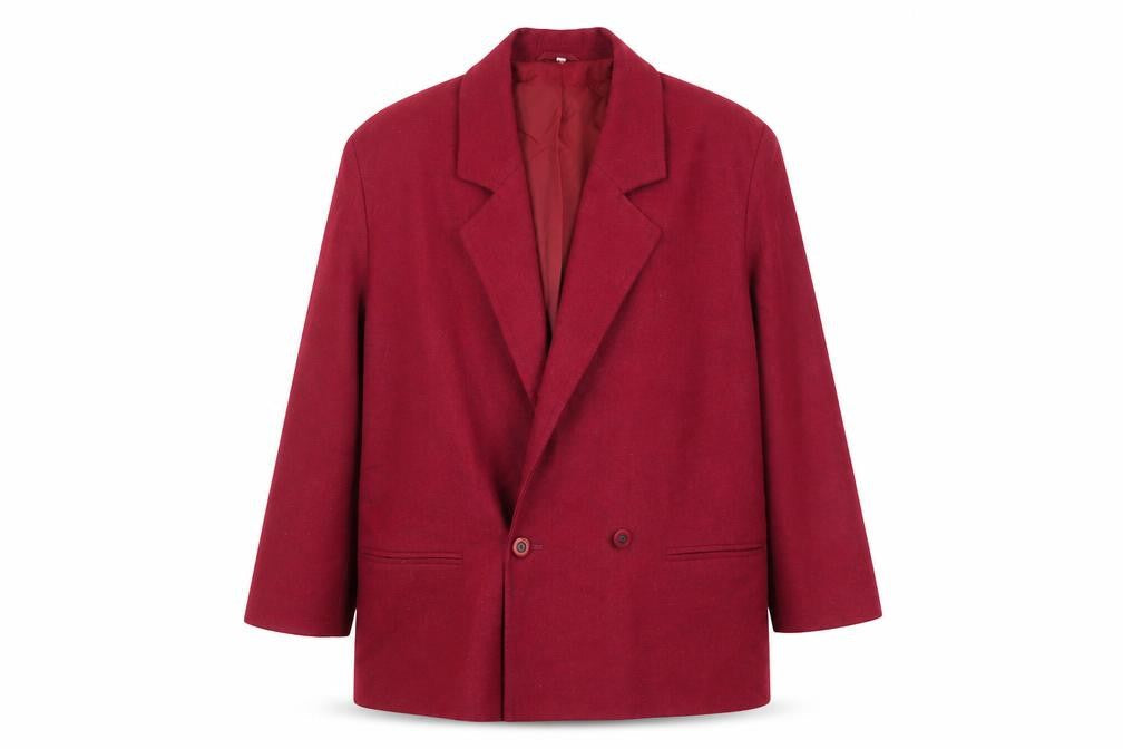 Edinburgh Women's Red Wool Blend Blazer Size 16