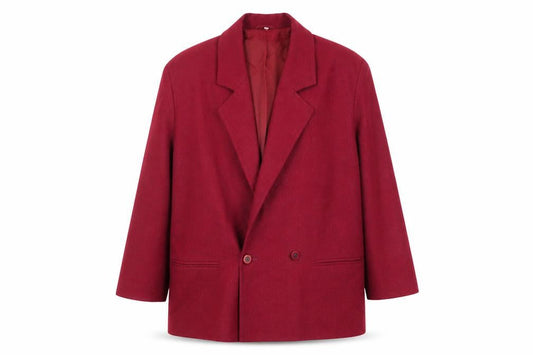 Edinburgh Women's Red Wool Blend Blazer Size 16