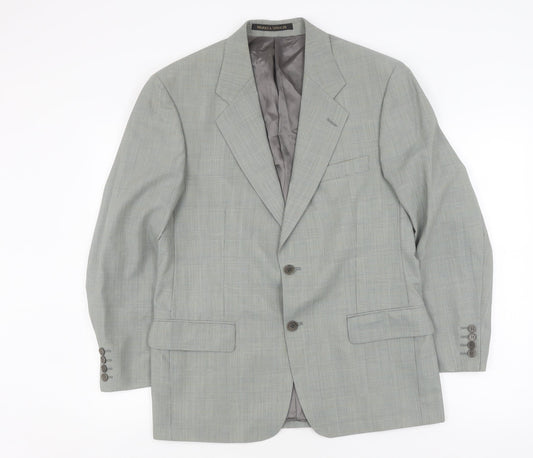 Marks and Spencer Men's Green 38 Blazer, Check Pattern