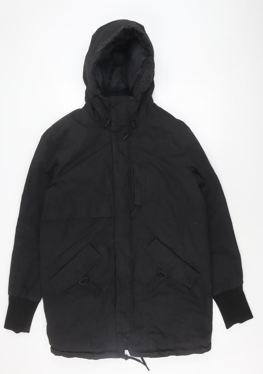 Pull & Bear Men's Black Anorak Jacket L
