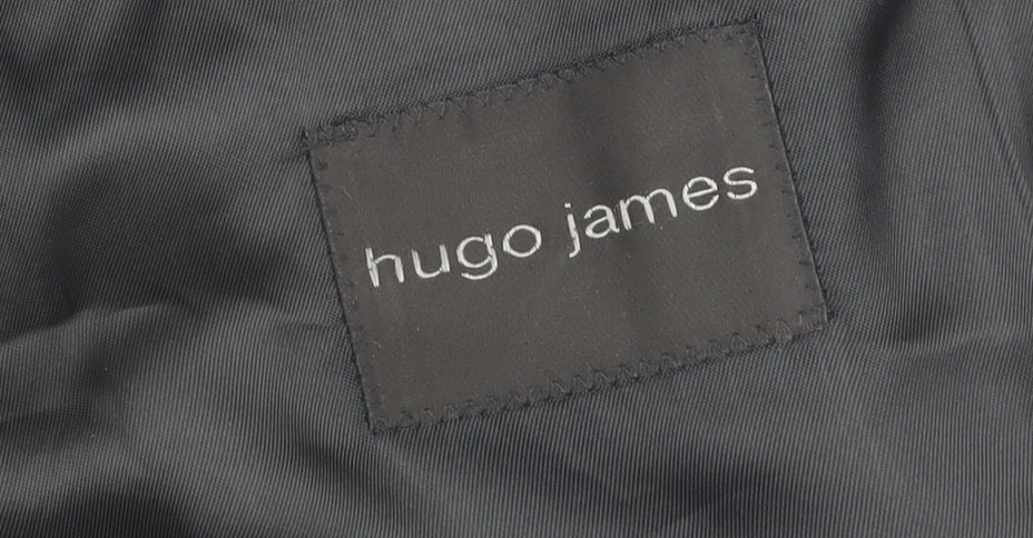 Hugo James Men's Black Blazer, Size 48 Regular Fit