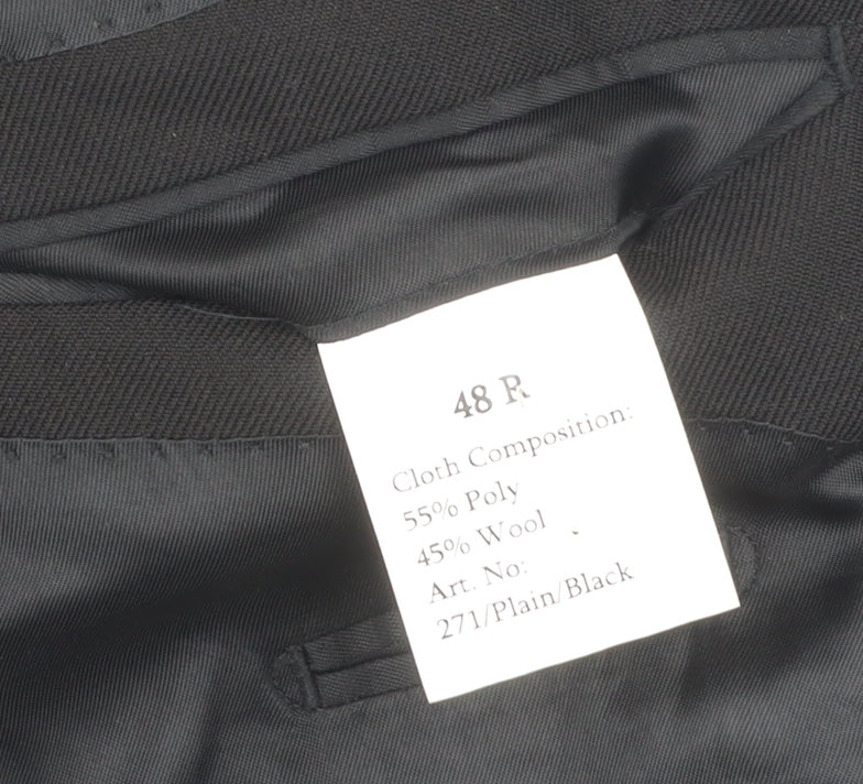 Hugo James Men's Black Blazer, Size 48 Regular Fit