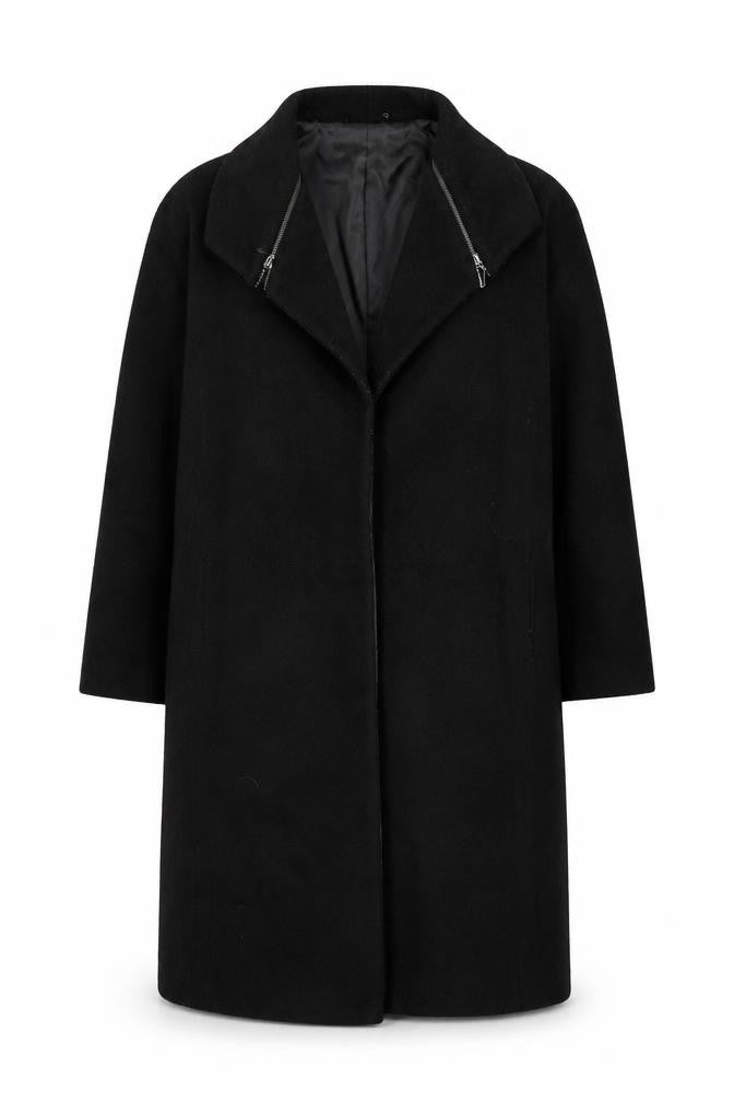 Windsmoor Women's Black Mid-Length Wool Overcoat Size 16