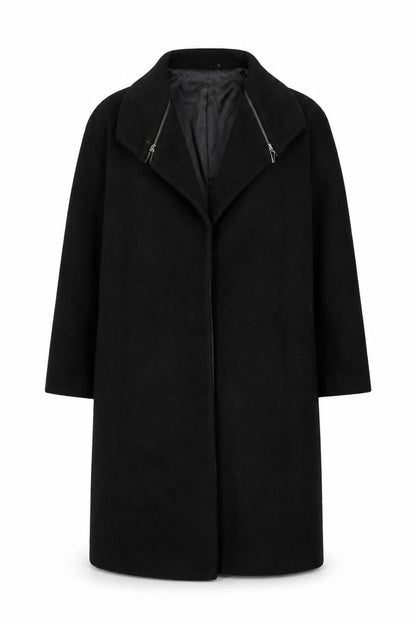 Windsmoor Women's Black Mid-Length Wool Overcoat Size 16