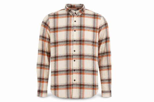 Farah Men's Beige Check 2XL Slim Button-Up Shirt