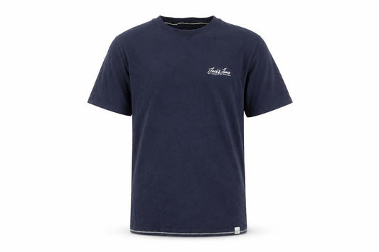 Jack & Jones Men's Blue Crew Neck T-Shirt, L, Cotton