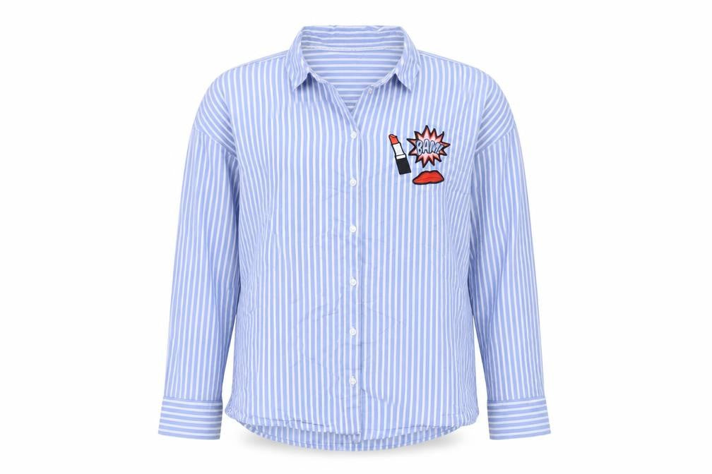 s.Oliver Women's Blue Striped Button-Up Shirt, UK 10