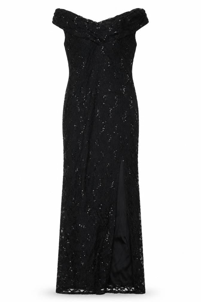 Jessica Black Mermaid Dress Women M Formal Lace