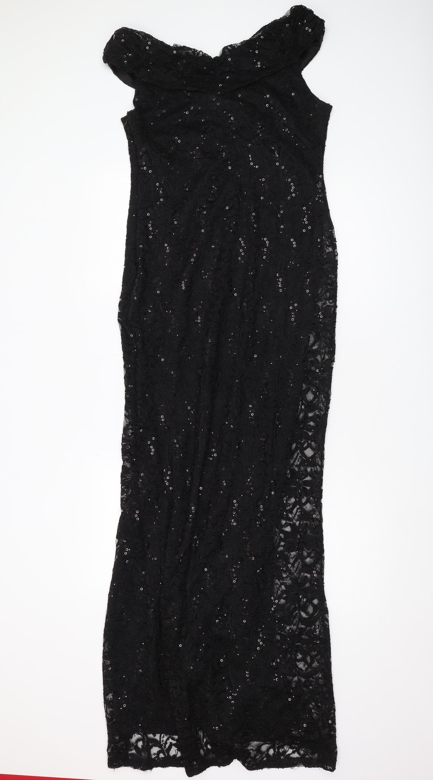 Jessica Black Mermaid Dress Women M Formal Lace