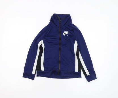 Additional front view of Nike boys’ blue track jacket xs - lightweight activewear