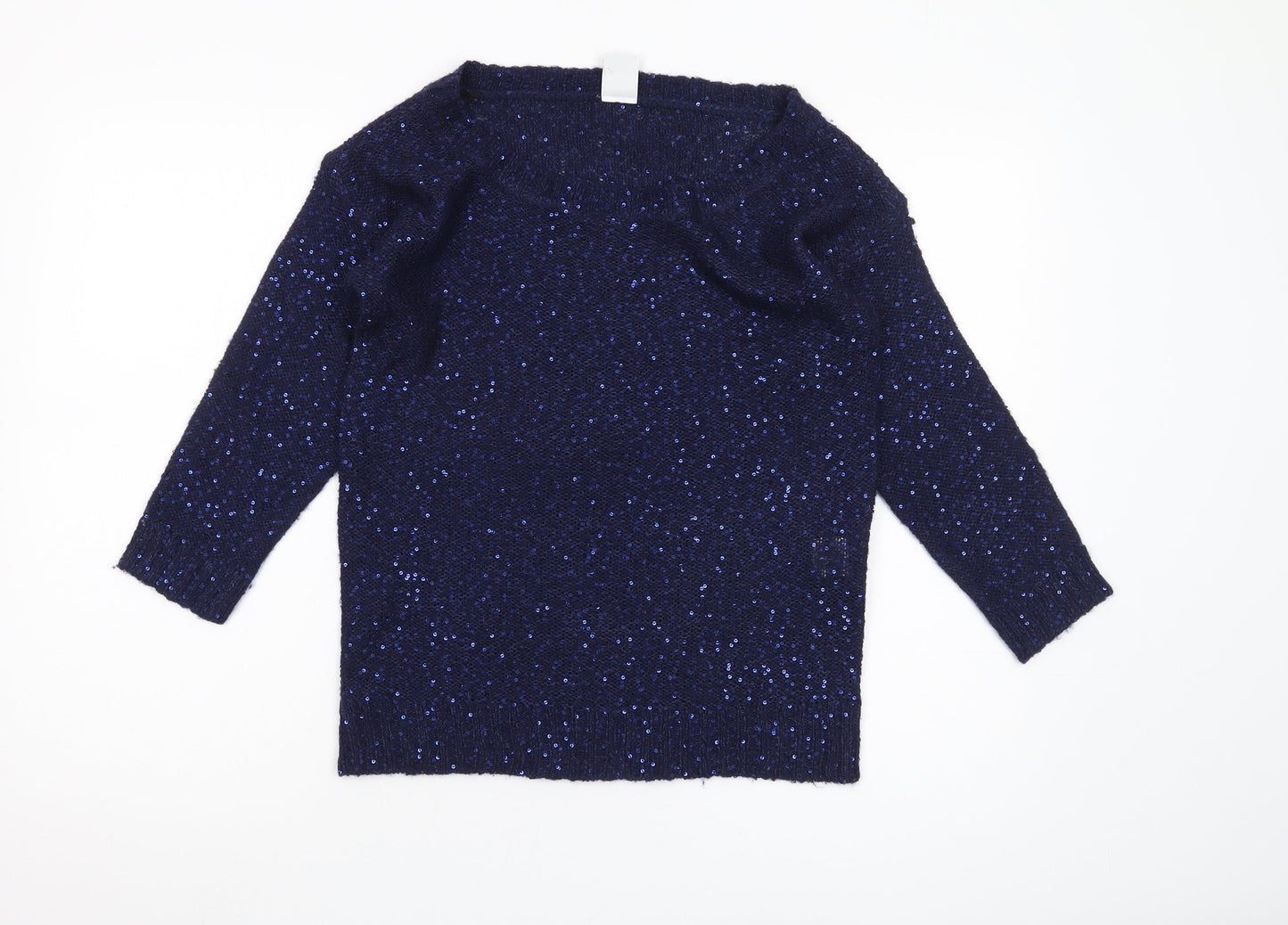 Vero Moda Women's Blue Sequin Pullover Jumper M