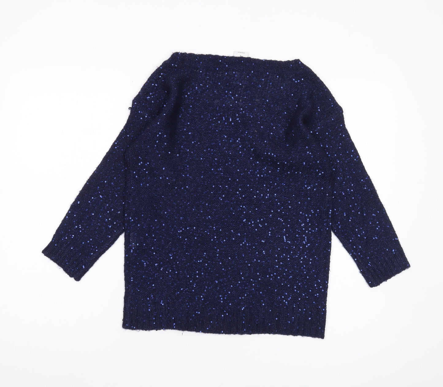 Vero Moda Women's Blue Sequin Pullover Jumper M