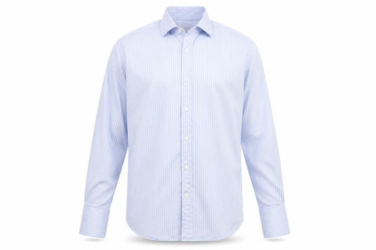 T.M. Lewin Men's Blue Slim Fit Striped Shirt 15.5