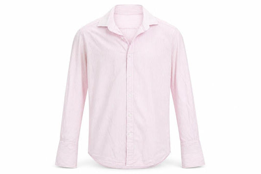 T.M.Lewin Men's Pink Slim Fit Striped Button-Up Shirt L