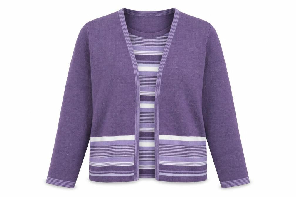 Honor Millburn Women's Purple Striped Cardigan Size L