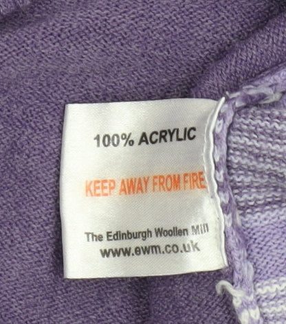 Close-up detail of Honor Millburn Women's Purple Striped Cardigan, size L