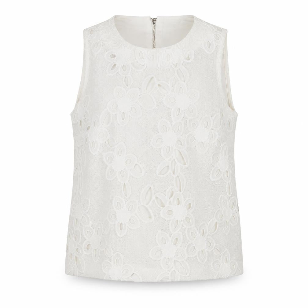 River Island Women's White Floral Tunic Blouse, Size 8