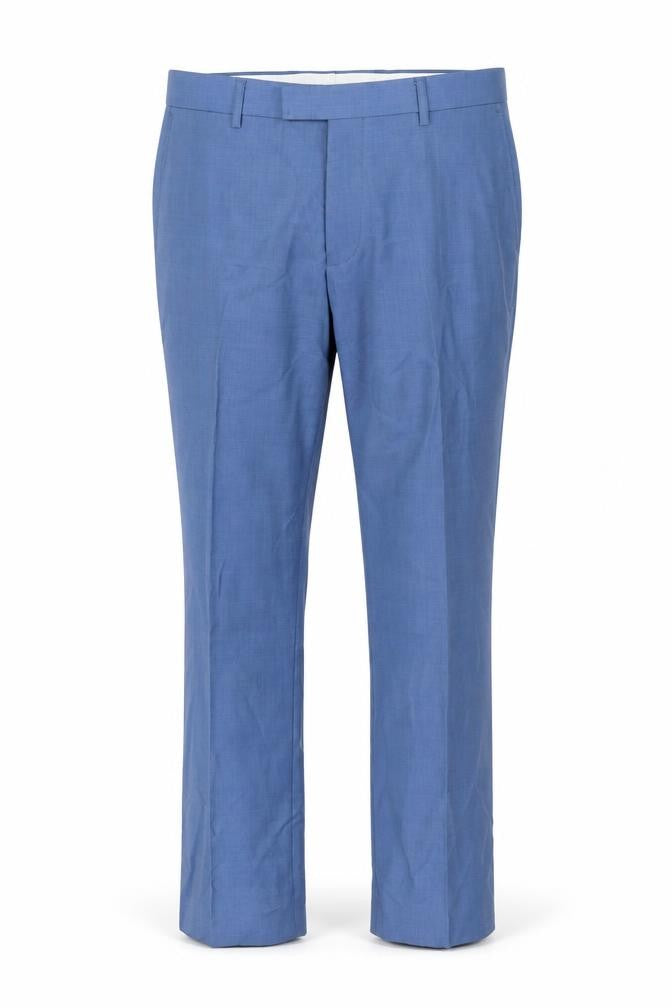 Samuel Windsor Men's Blue Wool Dress Trousers 36