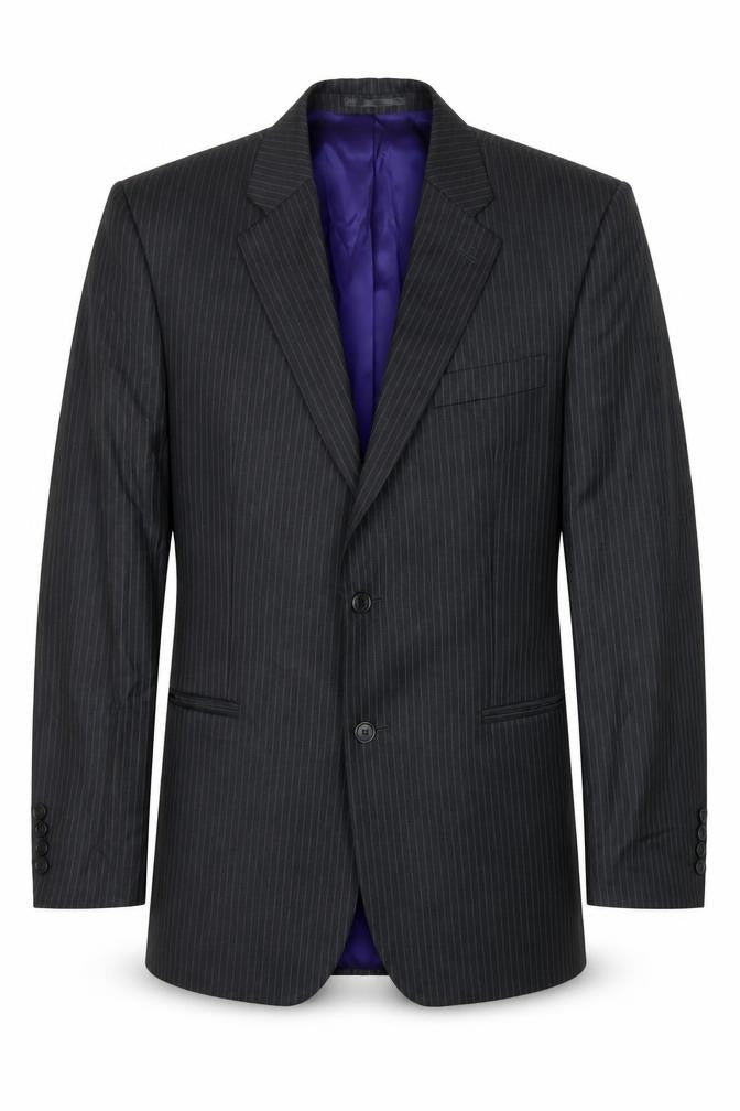 Berwin & Berwin Men's Black Striped 40 Regular Fit Blazer