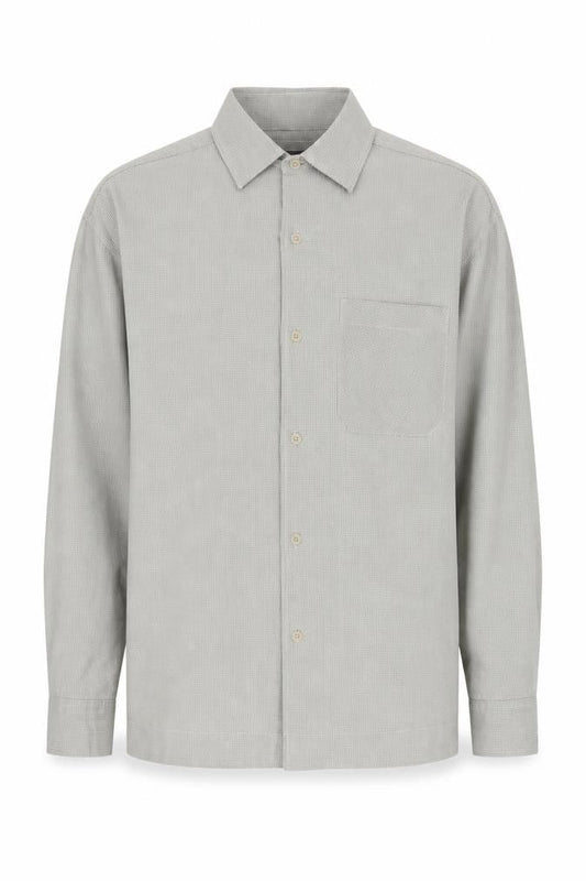 Next Men's Grey Check Long Sleeve Button-Up Shirt S
