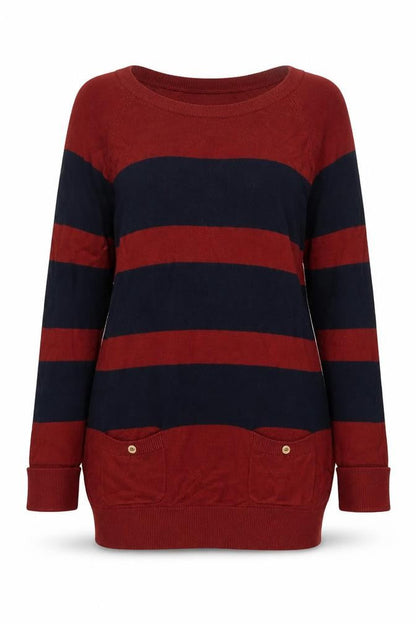 Warehouse Women's Multicoloured Striped Jumper Size 12