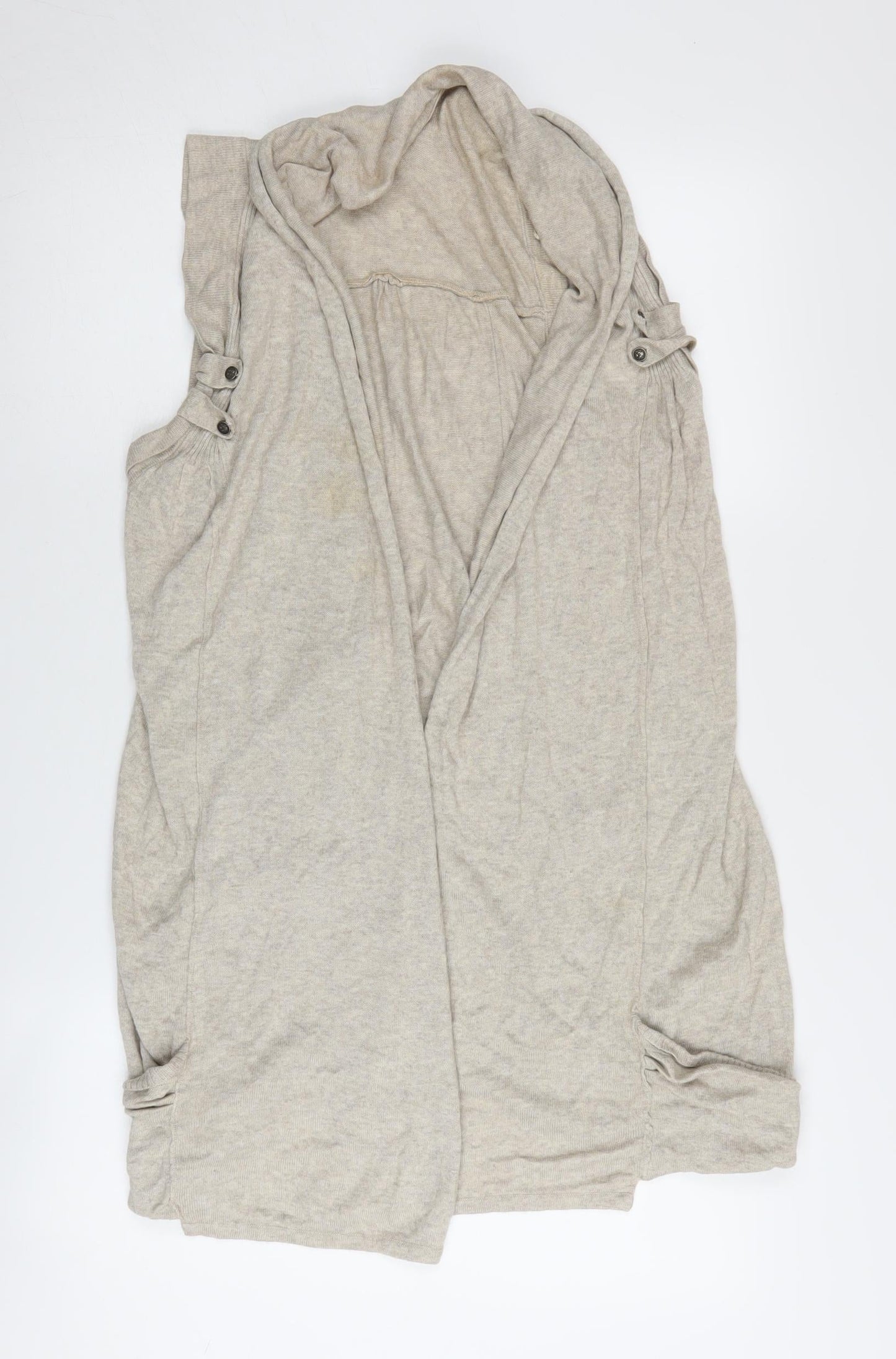 River Island Women's Beige Knit Vest, Size 14, Casual Sleeveless