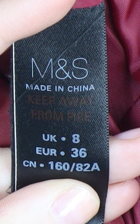 Marks & Spencer Women's Red Quilted Coat Size 8
