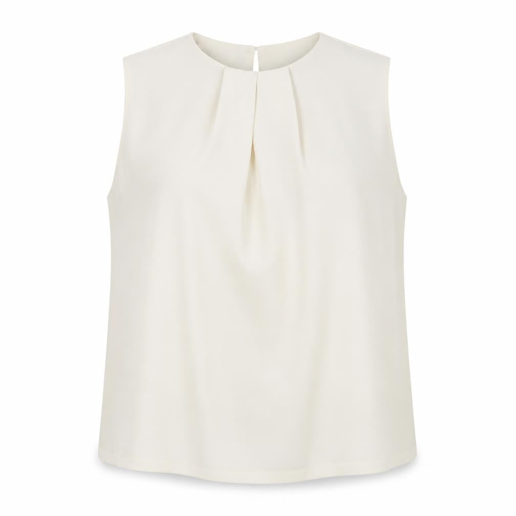 Warehouse Women's Ivory Blouse - Size 16, Crew Neck